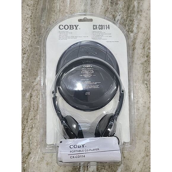 COBY CX-CD114 Personal CD Player Slim Compact Design w/ Headphones NEW SEALED - Picture 4 of 14